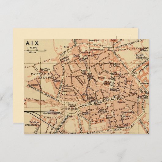 Aix France Vintage Karte Postkarte (Vorne/Hinten)