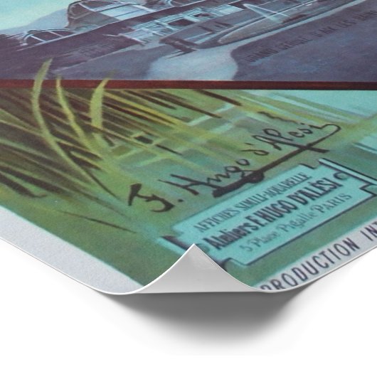 Aix-les-Bains, Frankreich, Reiseplakat Poster (Ecke)