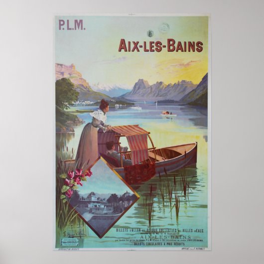 Aix-les-Bains, Frankreich, Reiseplakat Poster (Vorne)