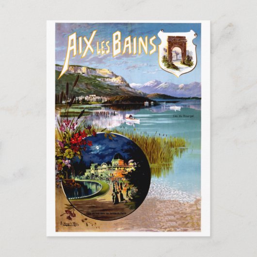 Aix Les Bains Scenery, Frankreich Postkarte (Vorderseite)
