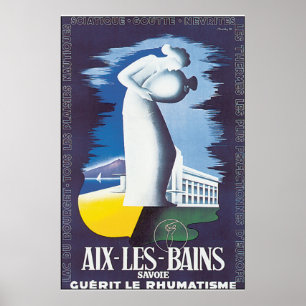 Aix Les Bains Vintage Travel Poster