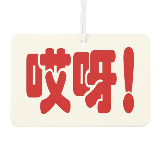 Aiya! 哎 呀! MACH! Chinesische Sprache Hanzi Autolufterfrischer (Rückseite)