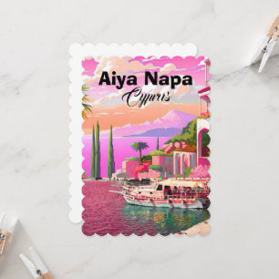 Aiya Napa Reise Postkarten Kunst, Zypern Reise Kun