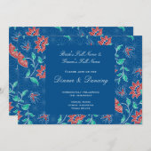 Aiyana Floral Batik Hochzeit Einladung (Vorne/Hinten)