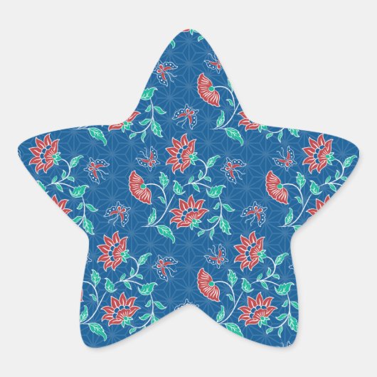 Aiyana Floral Batik Star Sticker (Vorderseite)