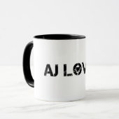 AJ LIEBE Tasse (Vorderseite Links)