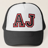 "AJ" Monogramm Truckerkappe (Vorderseite)