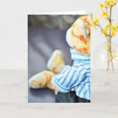 Ajays Teddy-Bären-Gruß Karte (Gelbe Blume)