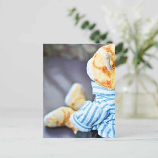 Ajays Teddybär Postkarte (Stehend Vorderseite)