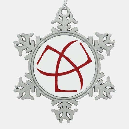 AJC Schneeflocke-Verzierung Schneeflocken Zinn-Ornament (Vorderseite)