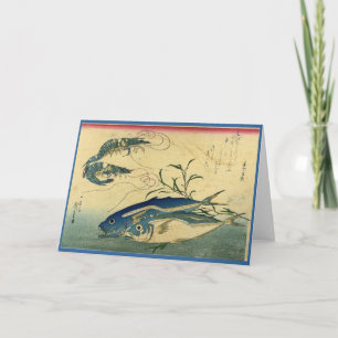 Aji & Ebi - Hiroshige farbenfroher japanischer Fis Karte