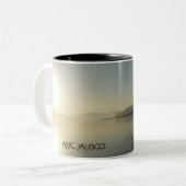 Ajijic, Jalisco-Sonnenuntergang Zweifarbige Tasse (Vorderseite Links)