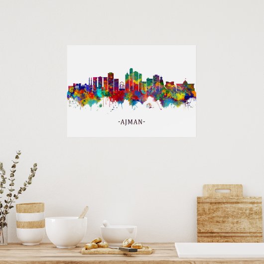 Ajman UAE Skyline Poster (Küche)