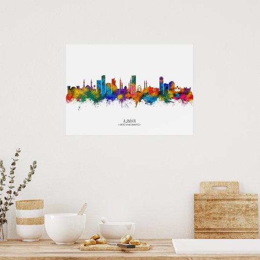 Ajman UAE Skyline Poster (Küche)