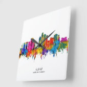 Ajman VAE Skyline Quadratische Wanduhr (Winkel)