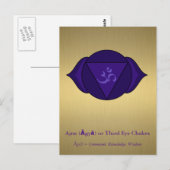 Ajna (Āgyā) oder Dritte Eye Chakra Postcard Postkarte (Vorne/Hinten)