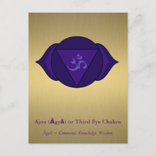 Ajna (Āgyā) oder Dritte Eye Chakra Postcard Postkarte
