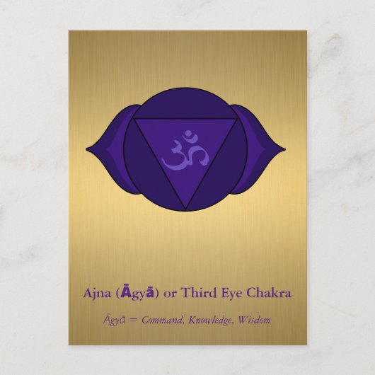 Ajna (Āgyā) oder Dritte Eye Chakra Postcard Postkarte (Vorderseite)