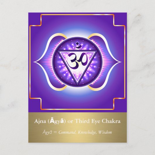 Ajna (Āgyā) oder Dritte Eye Chakra Postcard Postkarte (Vorderseite)