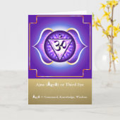 Ajna (Āgyā) oder drittes Auge Chakra Gruß-Karte Karte (Gelbe Blume)
