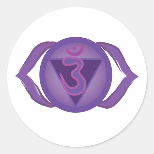 Ajna oder Third eye Chakra Classic Round Sticker (Vorderseite)