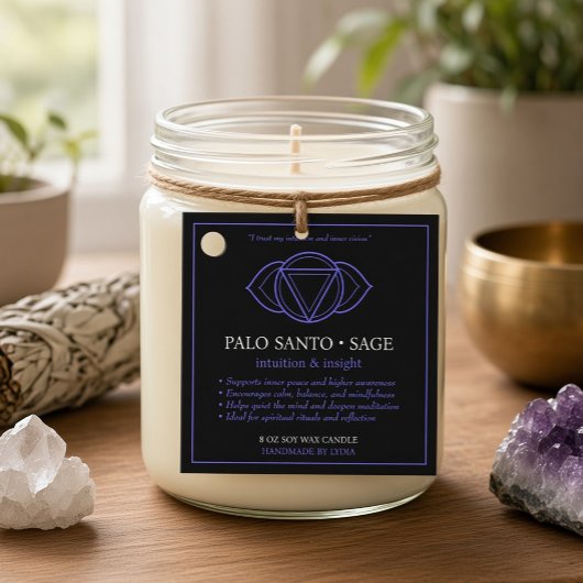 Ajna Third Eye Chakra Kerzenlabel Geschenkanhänger