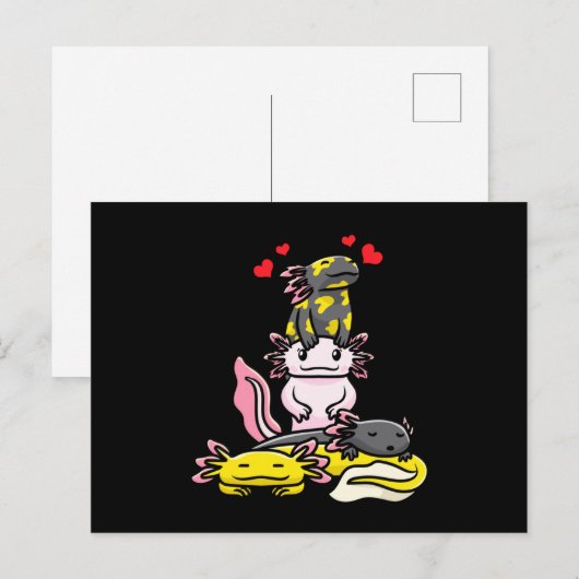 Ajolote Kawaii Postkarte (Vorne/Hinten)