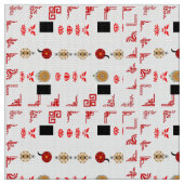 Ajrak Houses Fabric Stoff (Nahaufnahme)