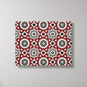 Ajrak Stammes- Muster-Leinwand Leinwanddruck
