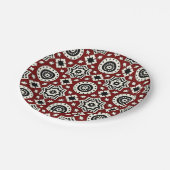 Ajrak Stammes- Muster-Platte Pappteller (Schrägansicht)