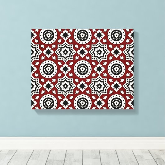 Ajrak Tribal Pattern Leinwand (Insitu (Holzboden))