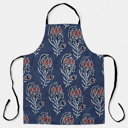 Ajrakh Muster und Blockdruckmuster Muster und Bati Schürze (Vorderseite)