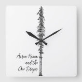 AK1D Big Tall Tree Clock Quadratische Wanduhr (Vorderseite)