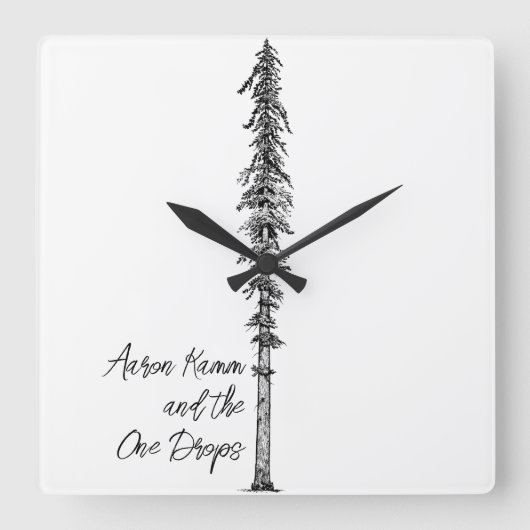 AK1D Big Tall Tree Clock Quadratische Wanduhr (Vorderseite)