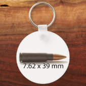 AK47 Ammo 7,62x39mm Runder Schlüsselanhänger (Vorderseite)