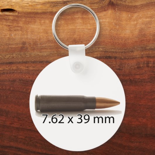 AK47 Ammo 7,62x39mm Runder Schlüsselanhänger (Vorderseite)
