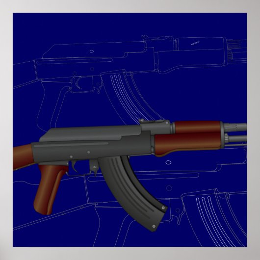 AK47 BluePrint Poster (Vorne)