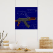 AK47 BluePrint Poster (Küche)