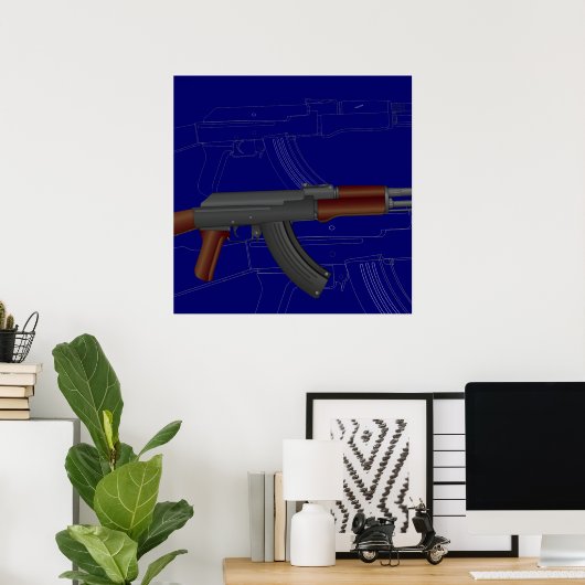 AK47 BluePrint Poster (Heimbüro)