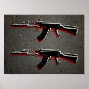 AK47 Sturmgewehr Pop Art Poster