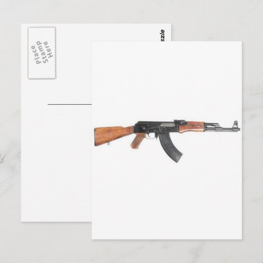 AK47-Sturmgewehr Postkarte (Vorne/Hinten)