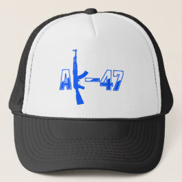 AK-47 AKM Assault Rifle Logo Blue.png Truckerkappe
