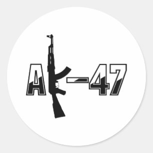 AK-47 AKM Sturmgewehr-Logo Runder Aufkleber