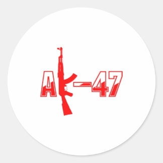 AK-47 AKM Sturmgewehre Logo Red.png Runder Aufkleber
