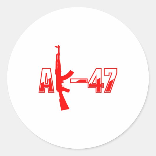 AK-47 AKM Sturmgewehre Logo Red.png Runder Aufkleber (Vorderseite)
