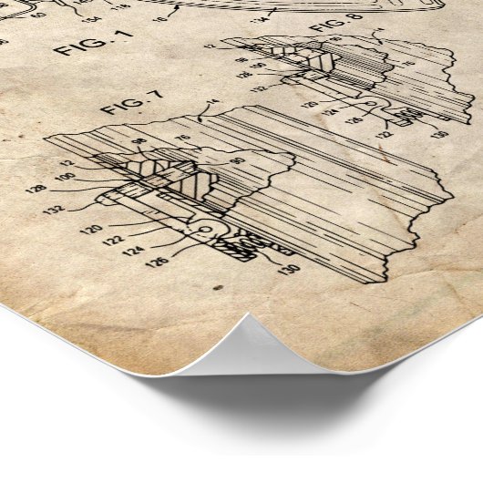 Ak-47 Bolt Locking Patent Poster (Ecke)
