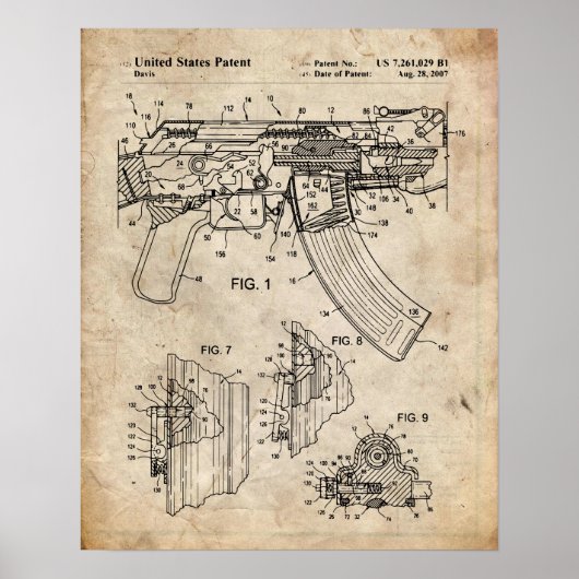 Ak-47 Bolt Locking Patent Poster (Vorne)
