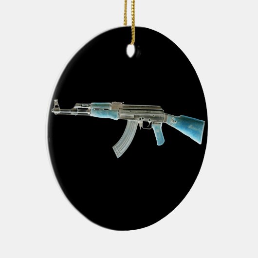 AK-47 Negative Blue Keramikornament (Rechts)