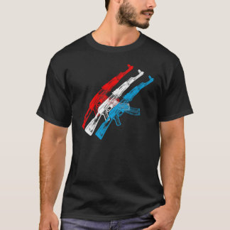 AK 47, Rot, Weiß und Blau T-Shirt