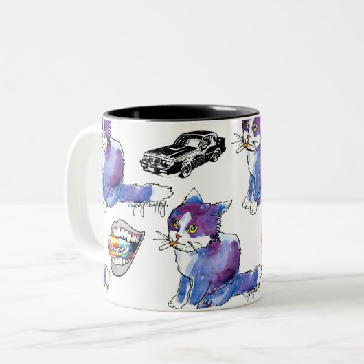 AK-47 Scribbles Mug Zweifarbige Tasse (Vorderseite Links)